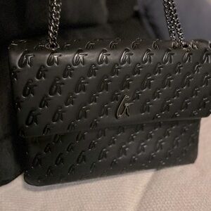Chic Black Embossed Shoulder Bag Brand New